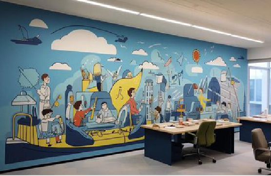 永福办公室墙绘的特点。