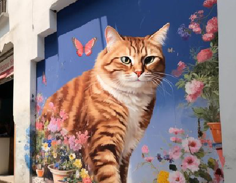 永福自己绘制有个性的手绘墙