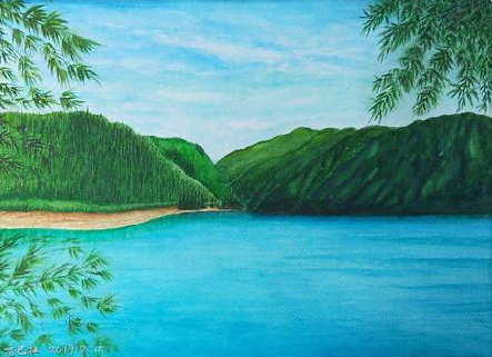 永福在墙绘中，如何绘画绿水青山？